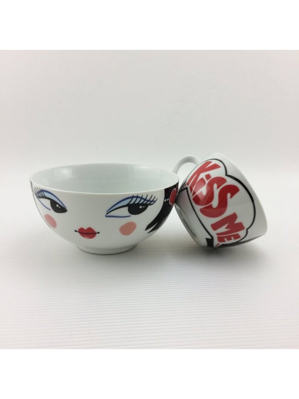 Ritzenhoff Face Bowl and Cup Mon Amour Amore Mio Pop Art Whimsical